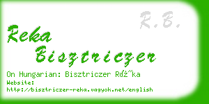 reka bisztriczer business card